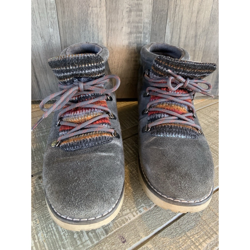 BOBS Skechers Boots Womens Size 8 Alpine Keep Trekking Ankle Bootie Gray Aztec